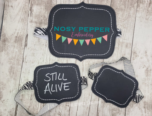 Blank Planter Band set (includes 2 versions and 3 sizes) machine embroidery design DIGITAL DOWNLOAD