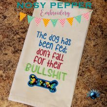 Load image into Gallery viewer, The dog has been fed applique machine embroidery design (4 sizes included) DIGITAL DOWNLOAD