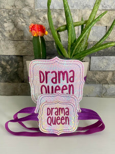 Drama queen planter band (3 sizes included) machine embroidery design DIGITAL DOWNLOAD