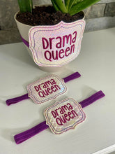 Load image into Gallery viewer, Drama queen planter band (3 sizes included) machine embroidery design DIGITAL DOWNLOAD