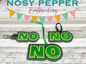 No Applique set (bookmark, snap tab, and eyelet included) machine embroidery design DIGITAL DOWNLOAD