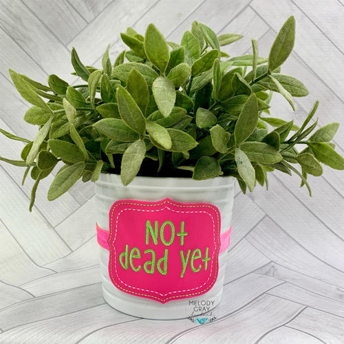 Not dead yet planter band (3 sizes included) machine embroidery design DIGITAL DOWNLOAD
