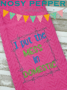 I put the mess in domestic machine embroidery design (4 sizes included) DIGITAL DOWNLOAD