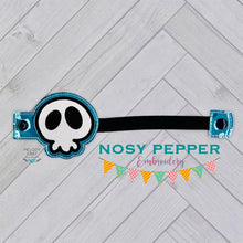 Load image into Gallery viewer, Skull applique Bottle Band machine embroidery design DIGITAL DOWNLOAD