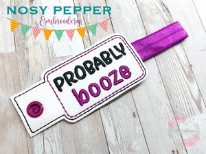 Probably Booze bottle band machine embroidery design DIGITAL DOWNLOAD