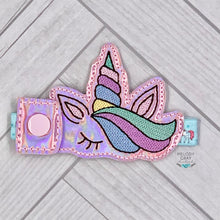 Load image into Gallery viewer, Sketchy Unicorn Bottle Band machine embroidery design DIGITAL DOWNLOAD