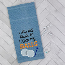 Load image into Gallery viewer, Wash my Balls towel machine embroidery design (4 sizes included) DIGITAL DOWNLOAD