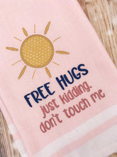 Load image into Gallery viewer, Free hugs applique machine embroidery design (4 sizes included) DIGITAL DOWNLOAD