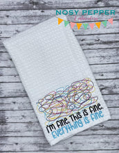 Load image into Gallery viewer, I&#39;m fine, this is fine, everything is fine machine embroidery design (4 sizes included) DIGITAL DOWNLOAD
