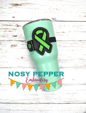 Load image into Gallery viewer, Awareness Ribbon Bottle Band (Chose with or without donation) machine embroidery design DIGITAL DOWNLOAD