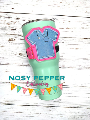 Scrub top applique bottle band machine embroidery design DIGITAL DOWNLOAD