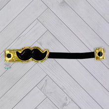 Load image into Gallery viewer, Mustache applique bottle band machine embroidery design DIGITAL DOWNLOAD