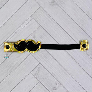 Mustache applique bottle band machine embroidery design DIGITAL DOWNLOAD