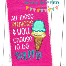 Load image into Gallery viewer, All these flavors and you choose to be salty applique machine embroidery design (4 sizes included) DIGITAL DOWNLOAD