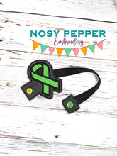 Load image into Gallery viewer, Awareness Ribbon Bottle Band (Chose with or without donation) machine embroidery design DIGITAL DOWNLOAD