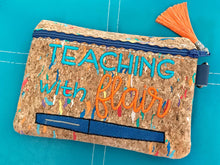 Load image into Gallery viewer, Teaching with flair ITH Bag (4 sizes available) machine embroidery design DIGITAL DOWNLOAD