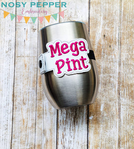 Mega Pint bottle band machine embroidery design DIGITAL DOWNLOAD