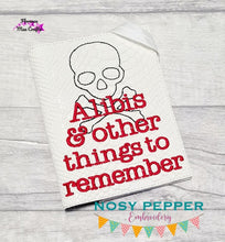 Load image into Gallery viewer, Alibis and other things to remember notebook cover (2 sizes available) machine embroidery design DIGITAL DOWNLOAD