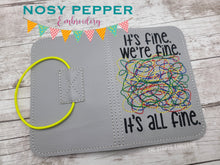 Load image into Gallery viewer, It&#39;s fine notebook cover (2 sizes available) machine embroidery design DIGITAL DOWNLOAD