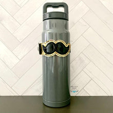 Load image into Gallery viewer, Mustache applique bottle band machine embroidery design DIGITAL DOWNLOAD