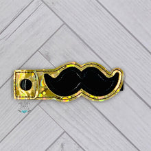 Load image into Gallery viewer, Mustache applique bottle band machine embroidery design DIGITAL DOWNLOAD