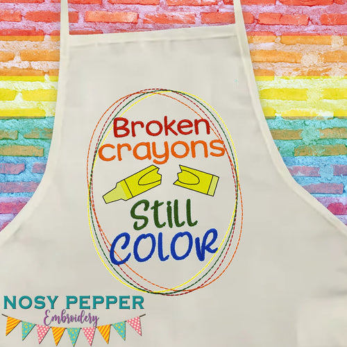 Broken Crayons Still Color machine embroidery Design (4 sizes included) DIGITAL DOWNLOAD