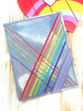 Load image into Gallery viewer, Rainbow Weave notebook cover (2 sizes available) machine embroidery design DIGITAL DOWNLOAD