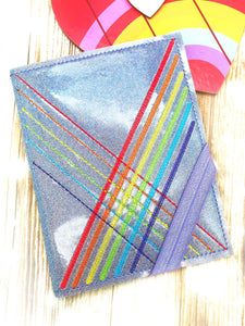 Rainbow Weave notebook cover (2 sizes available) machine embroidery design DIGITAL DOWNLOAD