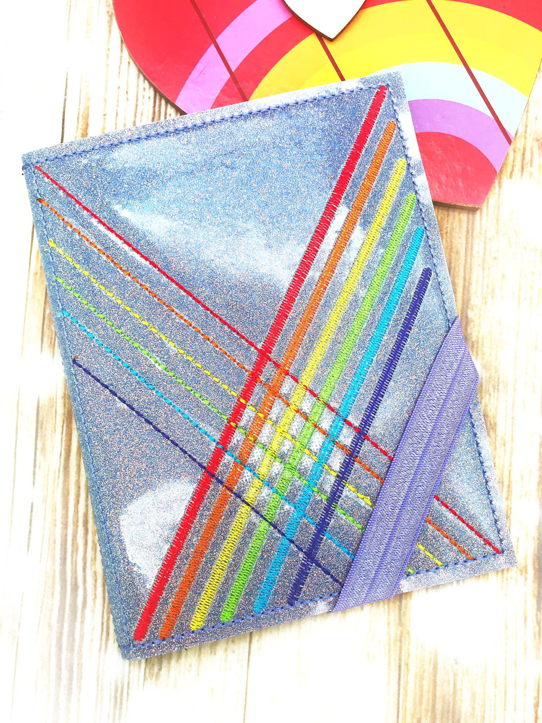 Rainbow Weave notebook cover (2 sizes available) machine embroidery design DIGITAL DOWNLOAD