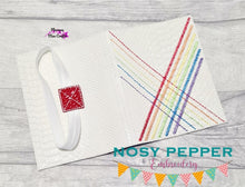 Load image into Gallery viewer, Rainbow Weave notebook cover (2 sizes available) machine embroidery design DIGITAL DOWNLOAD