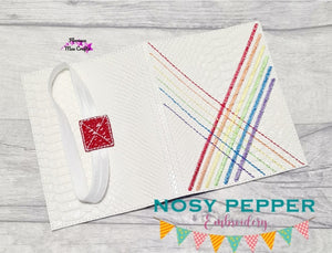 Rainbow Weave notebook cover (2 sizes available) machine embroidery design DIGITAL DOWNLOAD