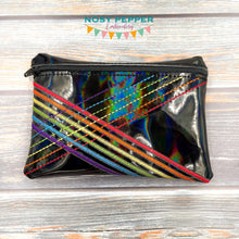 Load image into Gallery viewer, Rainbow weave ITH Bag (5 sizes available) machine embroidery design DIGITAL DOWNLOAD