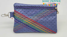 Load image into Gallery viewer, Rainbow weave ITH Bag (5 sizes available) machine embroidery design DIGITAL DOWNLOAD