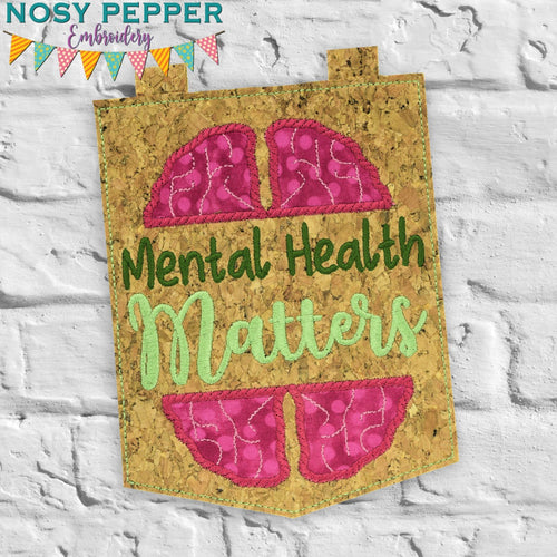 Mental Health Matters applique machine embroidery Design 5x7 DIGITAL DOWNLOAD