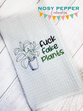 Load image into Gallery viewer, F*ck fake plants machine embroidery design (4 sizes included) DIGITAL DOWNLOAD