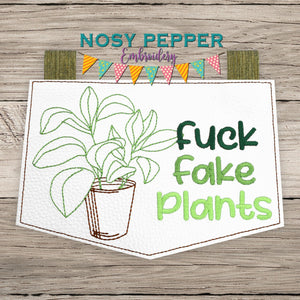 F*ck fake plants machine embroidery design (4 sizes included) DIGITAL DOWNLOAD