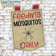 Load image into Gallery viewer, Feeding mosquitos daily machine embroidery design (5 sizes included) DIGITAL DOWNLOAD