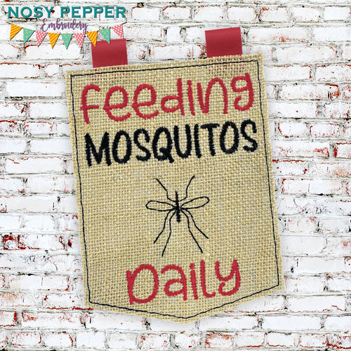 Feeding mosquitos daily machine embroidery design (5 sizes included) DIGITAL DOWNLOAD