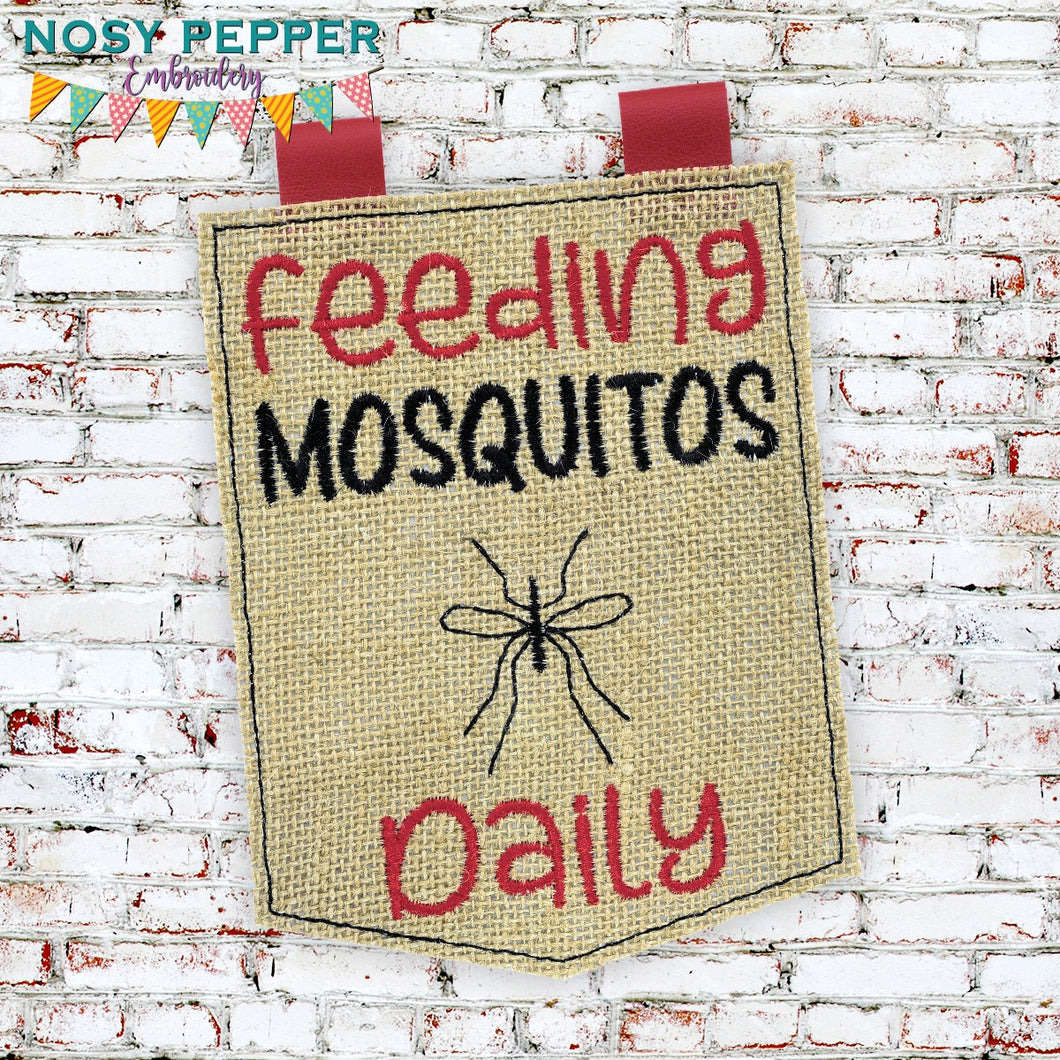 Feeding mosquitos daily machine embroidery design (5 sizes included) DIGITAL DOWNLOAD