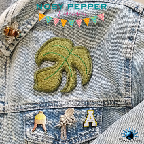 Monstera Leaf patch machine embroidery design DIGITAL DOWNLOAD