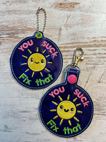 You suck fob set of 2 designs 4x4 machine embroidery design DIGITAL DOWNLOAD