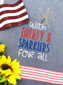 With Liberty & sparklers for all machine embroidery design (4sizes included) DIGITAL DOWNLOAD