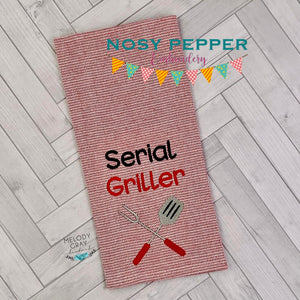 Serial griller machine embroidery design (5 sizes included) DIGITAL DOWNLOAD