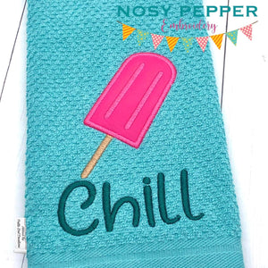 Chill (sketch fill and applique versions included; 5 sizes included) machine embroidery design DIGITAL DOWNLOAD