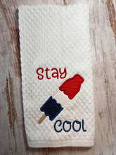 Load image into Gallery viewer, Stay Cool applique &amp; sketch fill versions included (5 sizes) machine embroidery design DIGITAL DOWNLOAD