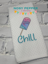 Load image into Gallery viewer, Chill (sketch fill and applique versions included; 5 sizes included) machine embroidery design DIGITAL DOWNLOAD