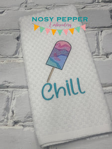 Chill (sketch fill and applique versions included; 5 sizes included) machine embroidery design DIGITAL DOWNLOAD