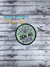 Load image into Gallery viewer, Zen AF (2 versions included) 4x4 machine embroidery design DIGITAL DOWNLOAD