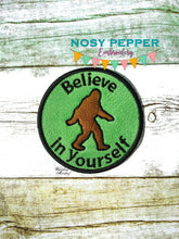 Load image into Gallery viewer, Bigfoot believe in yourself patch machine embroidery design DIGITAL DOWNLOAD