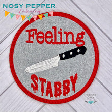 Load image into Gallery viewer, Feeling Stabby Patch 4x4 machine embroidery design DIGITAL DOWNLOAD